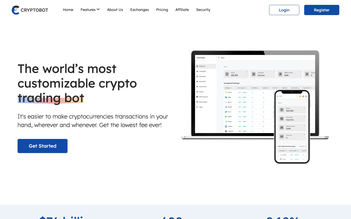 CCXT market-making platform: the web dashboard and account layer behind a trading bot