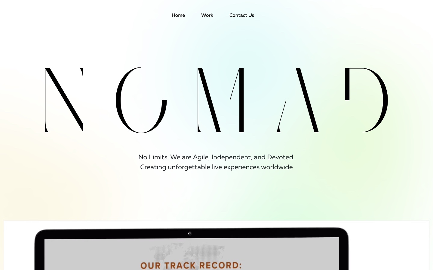 Nomad Arabia: first screen of the live site
